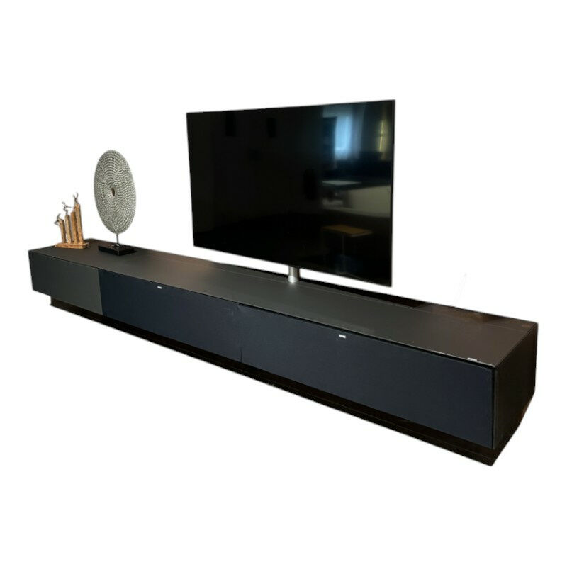 Spectral Smart Furniture - Lowboard Ameno Glas Shale Black Satiniert Und Textilgewebe Schwarz  - 1