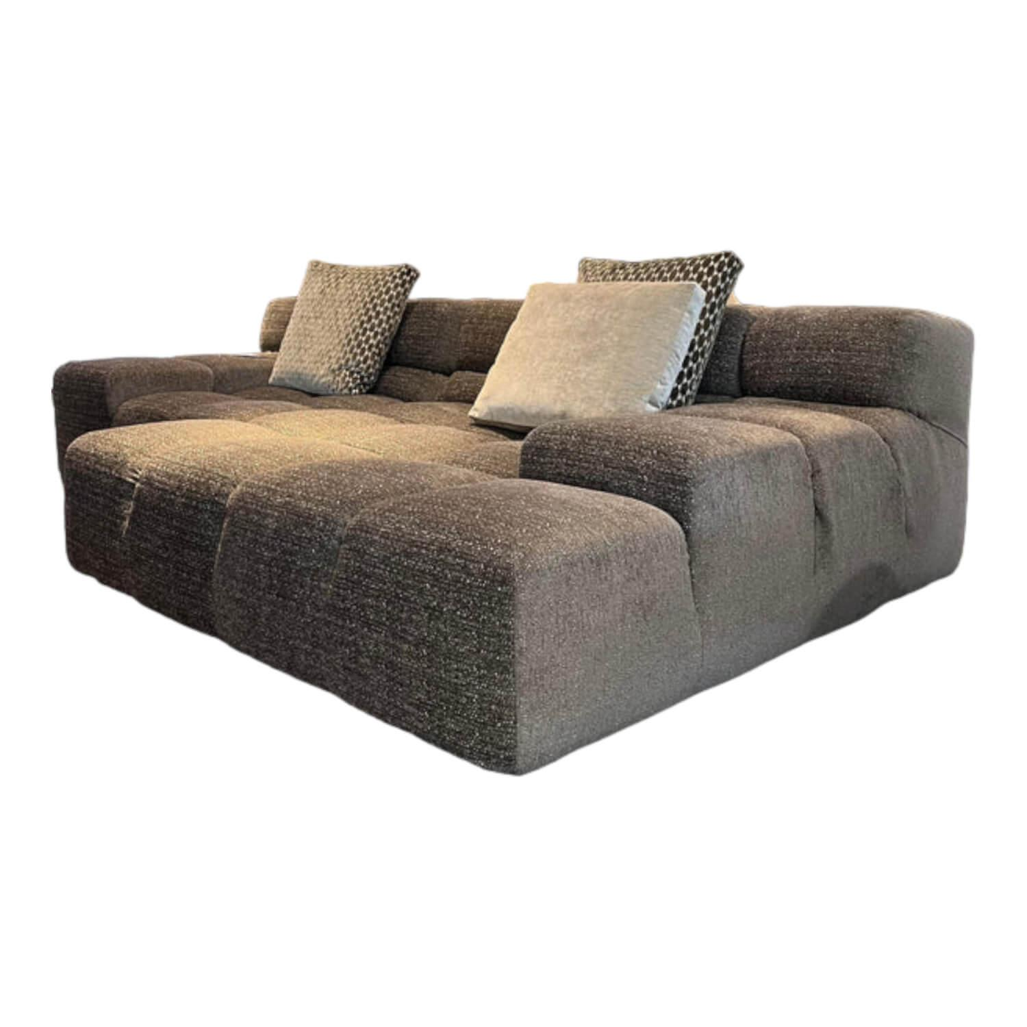 B&B Italia - Ecksofa Tufty Time Stoff Elettra Grau Fuß Schwarz Mit 3 Kissen - 1