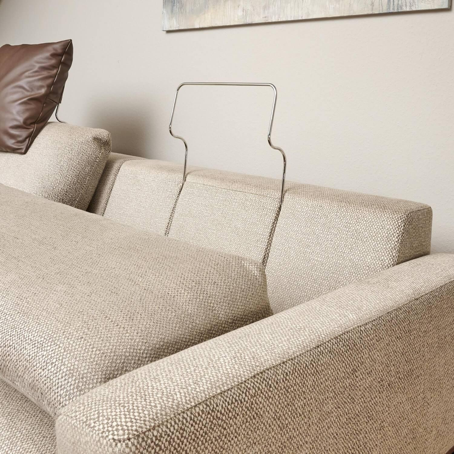 Bielefelder Werkstätten - Sofa Spirit Stoff Emira BW 1732 272 Beige Gestell Metall Bronze Matt Inklusive Rückenverstellung - 13