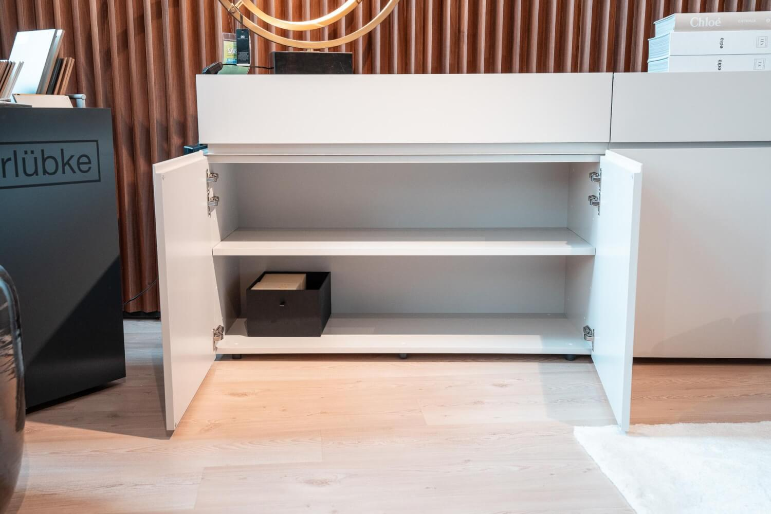 Interlübke - Sideboard Just Cube Bold Lack Greige M08 mit Stein-Abdeckplatte Quarzit - 3
