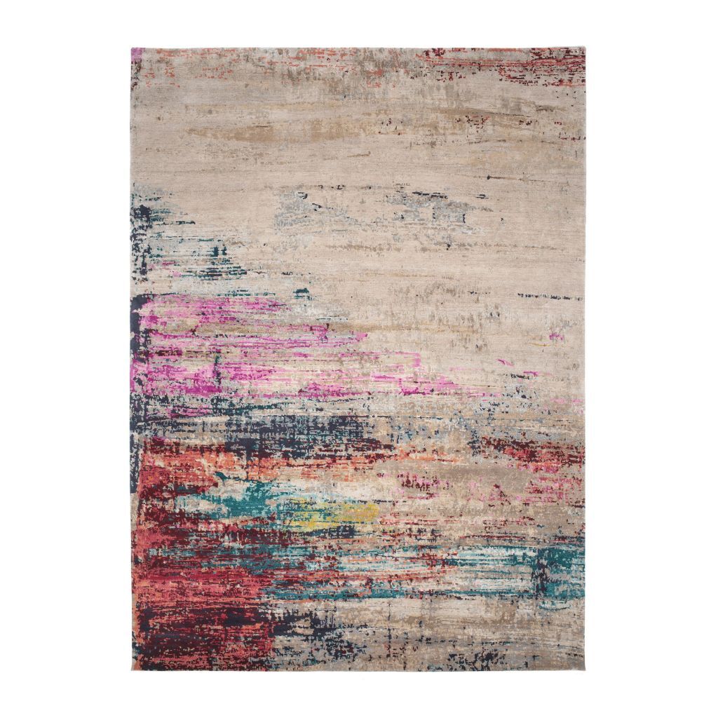 Walter Knoll - Teppich 200x300 Legends Of Carpets Chimbuka Wolle Seide Brennnessel Grau Blau Rot - 1