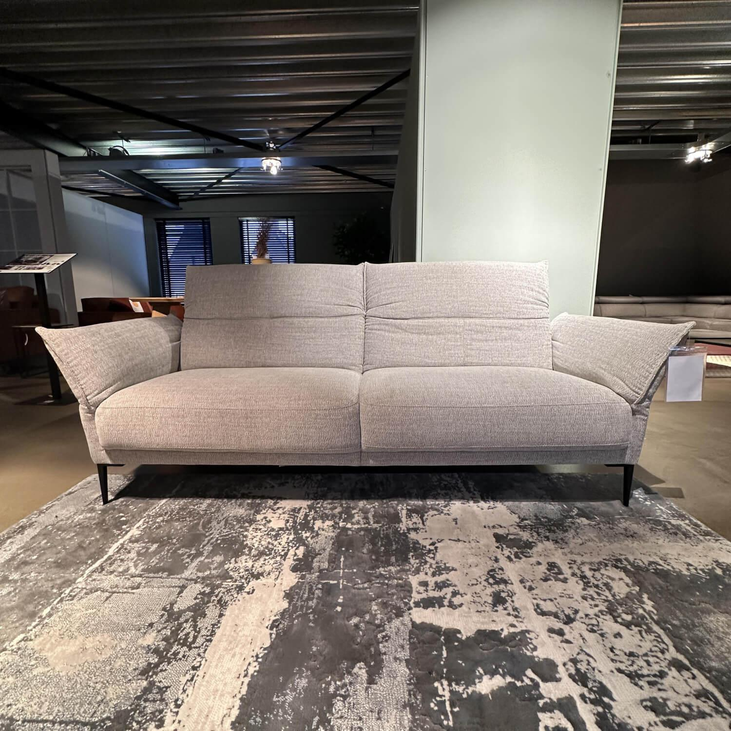 Musterring - Sofa MR 9300 Stoff Rivoli Angora Grau Metallfüße Gebürstet Schwarz Mit Klappbaren Kopft- Und Armteilen - 2