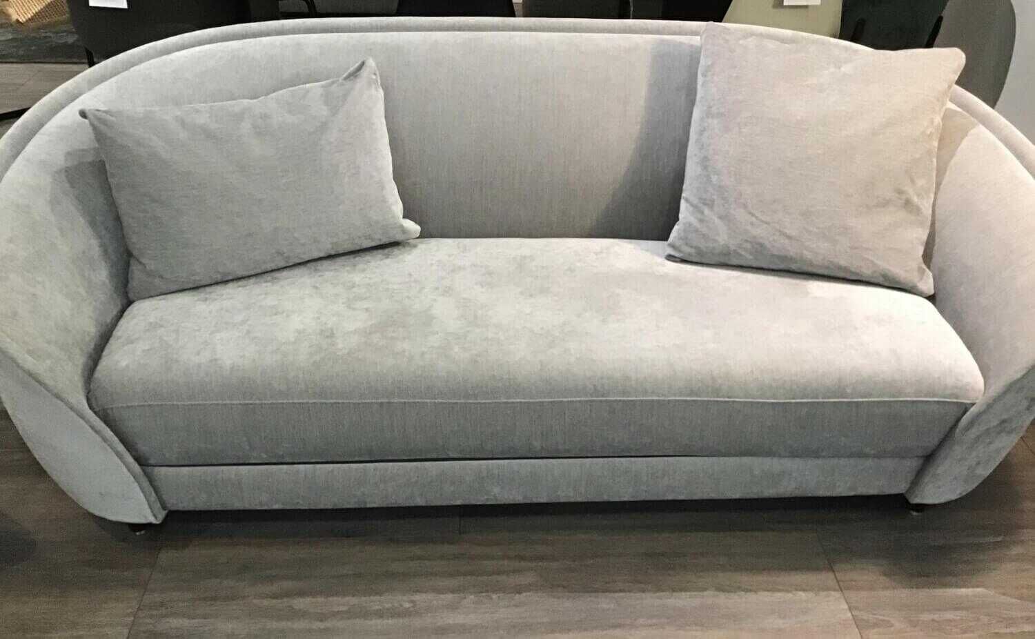 Sofa Reverse Stoff A Silver Grau mit 2 Kissen