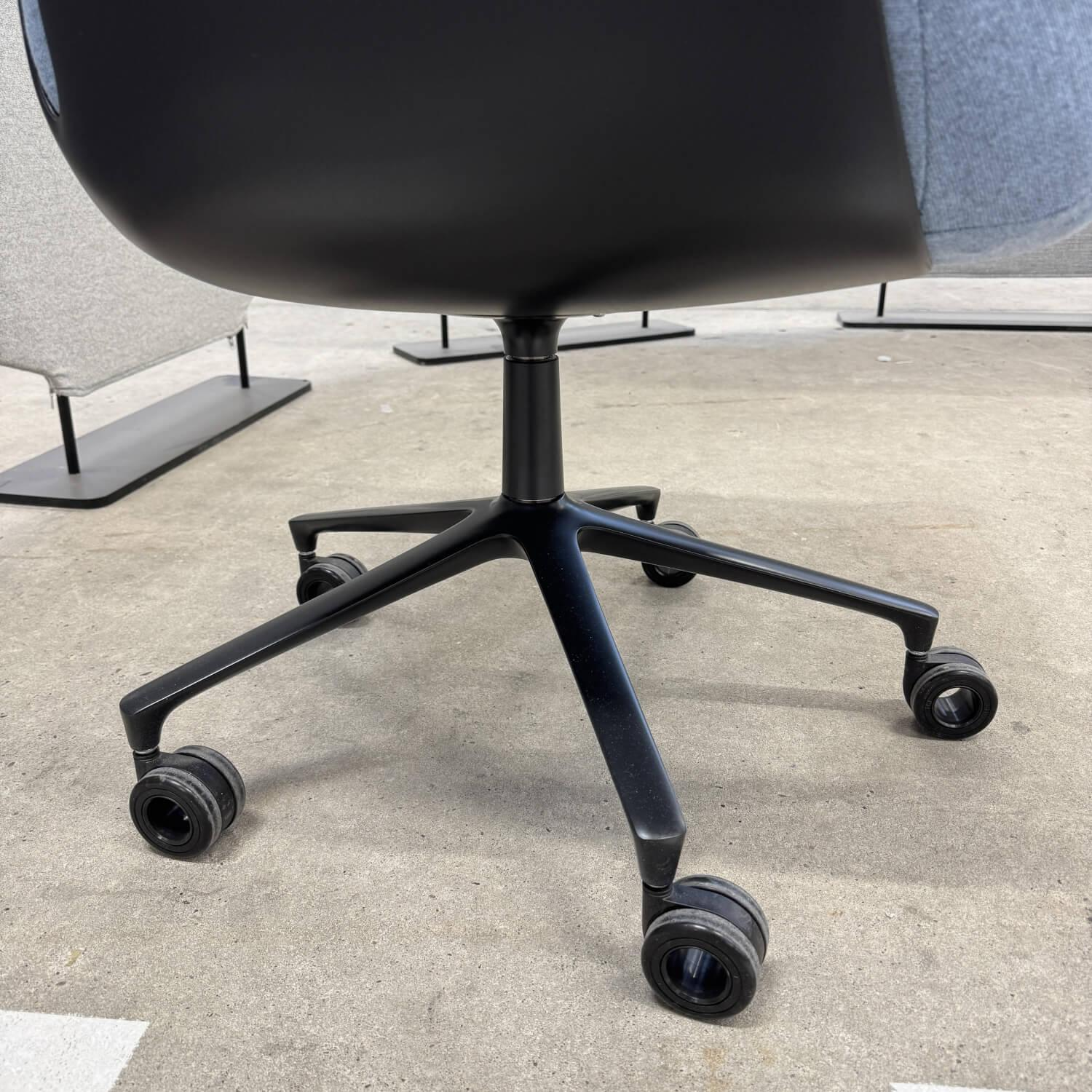 COR - Stuhl Alvo 825 Stoff Tonica 713 Blau Grau 110 Schale Kunststoff Schwarz Gestell Schwarz Pulverbeschichtet Mit Rollen - 2