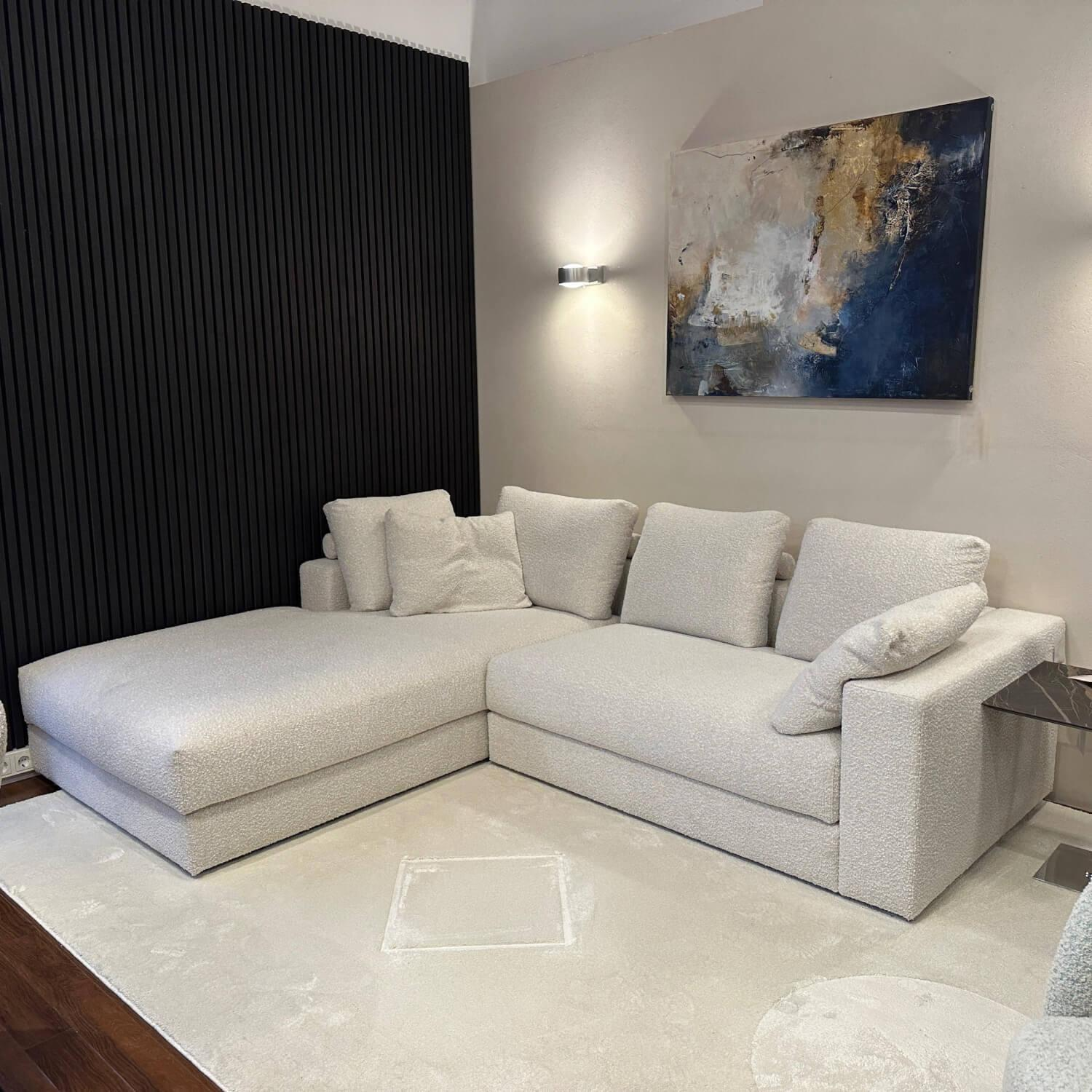 Werther - Ecksofa Timeline Stoff Benu U2353E Pearl Creme Füße Kunststoff Schwarz - 2