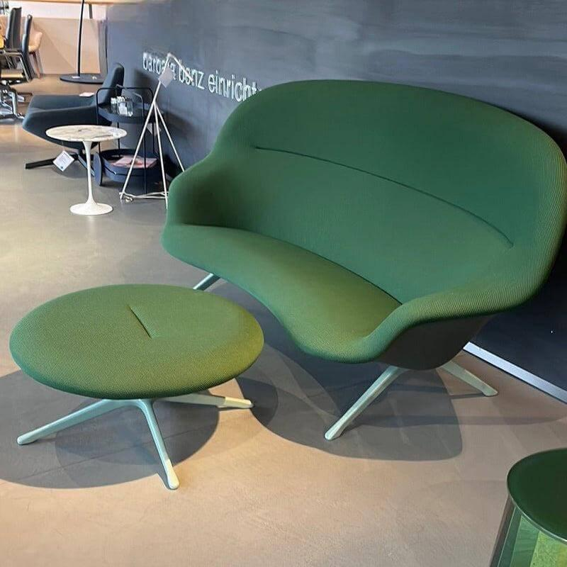 Vitra - Sofa Abalon Plattform Stoff Drop Sitz Grün 961 Rücken Dunkelgrün 971 Füße Mint Grün Pulverbeschichtet Inklusive Hocker - 4