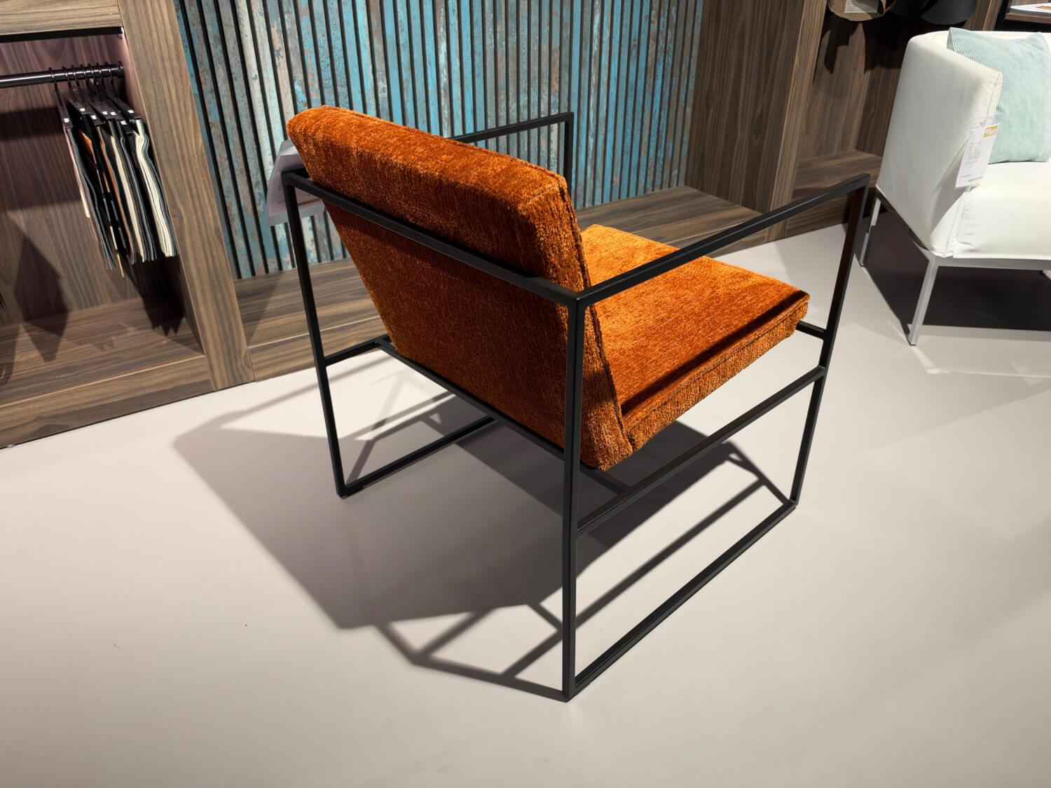 Brühl - Sessel Grace Stoff 4401 50 Orange Gestell Stahl Schwarz Pulverbeschichtet Inklusive Kunststoffgleiter - 3