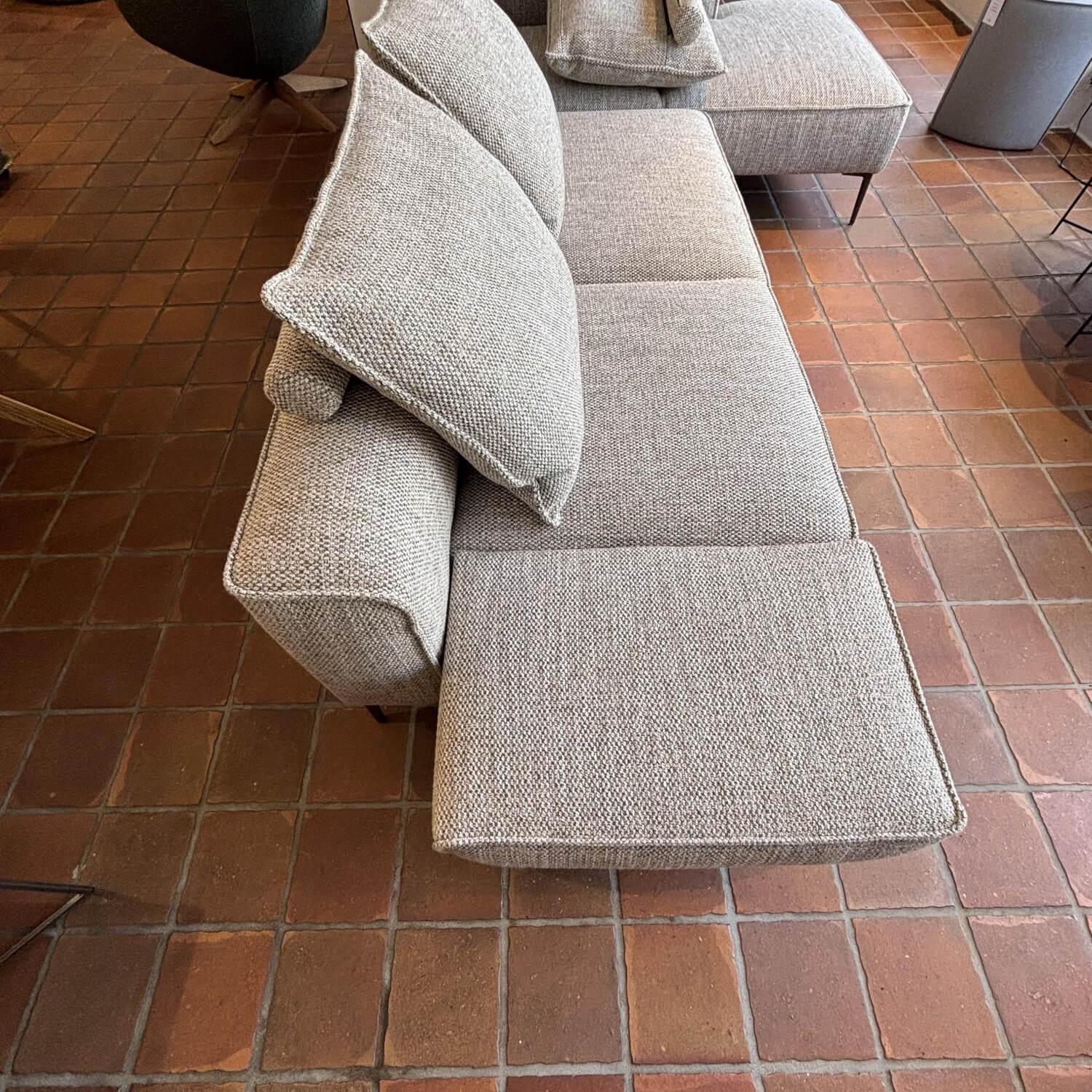 Jori - Ecksofa Longueville Landscape Stoff Mamaye C Beige Braun Gestell Bronze Matt Pulverbeschichtet - 10