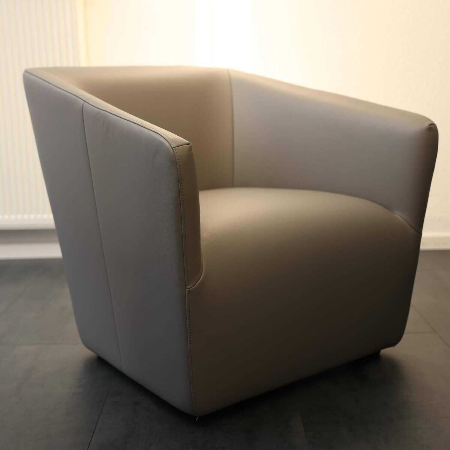 Sessel Occasional Lounge Chair Leder Premium L40 Granit