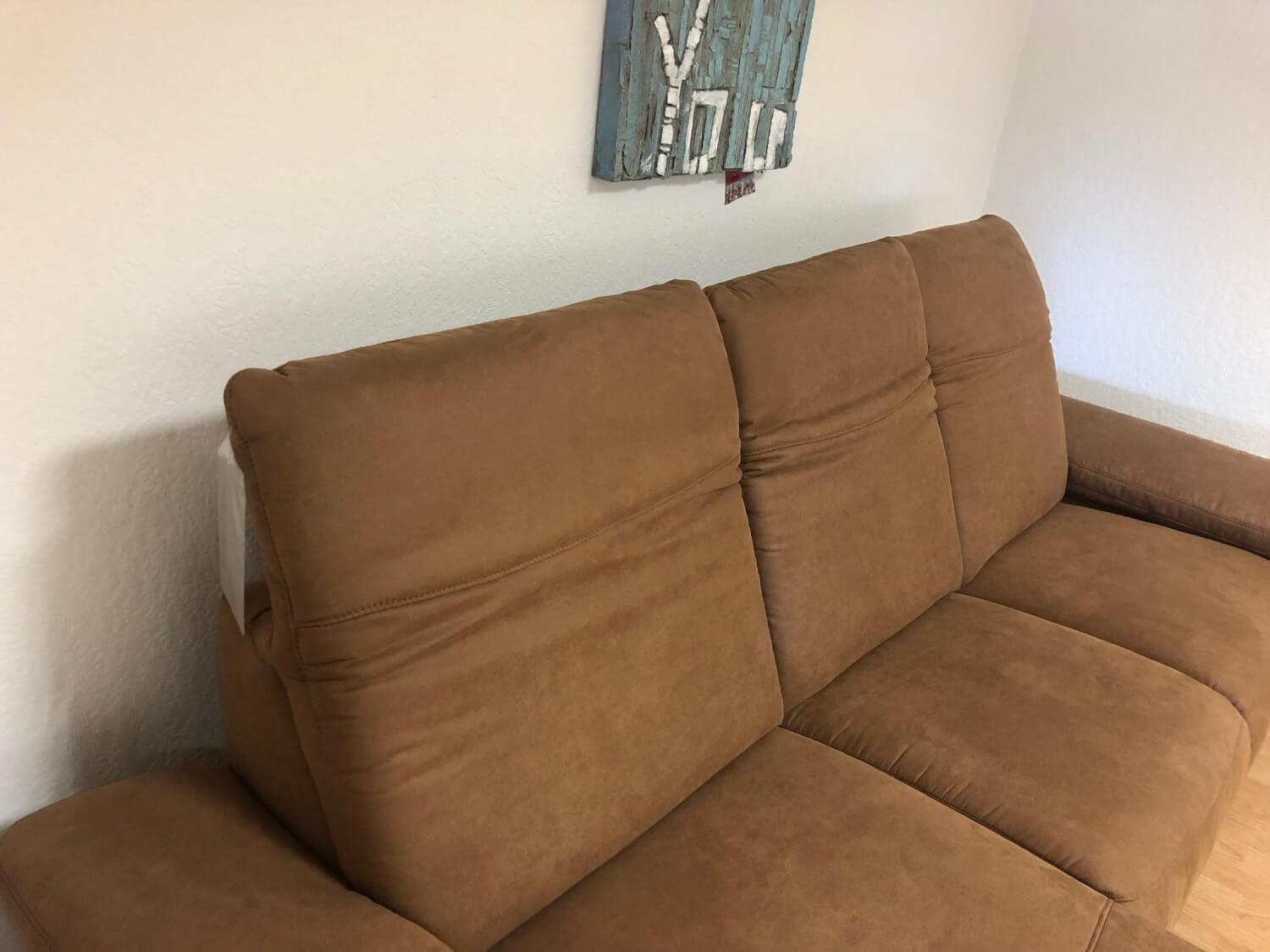 DFM - Ecksofa Fabeo Stoff Valentina 603 Zim Braun Holzfüße Buche Natur - 5