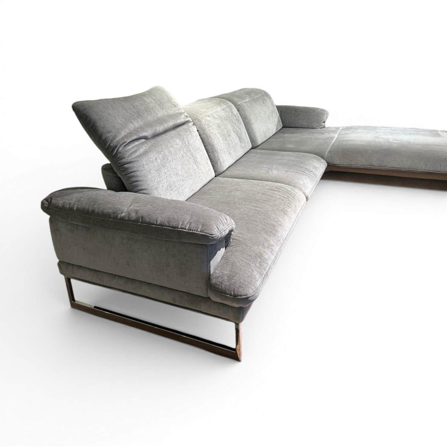 JOOP! - Ecksofa 8153 Studio Stoff D27 Stone Grau Kufengestell Metall Mit Manueller Verstellung - 6