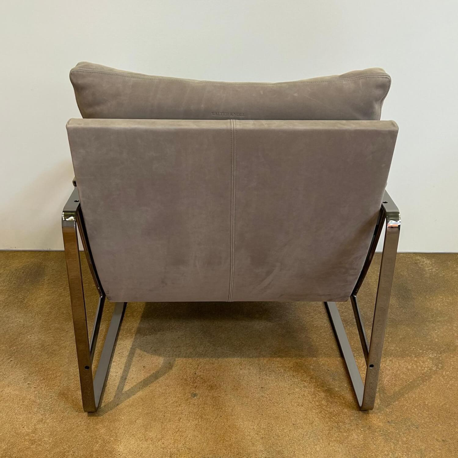 Walter Knoll - Sessel Fabricius 710 10Leder Velvet Chia Grau Gestell Stahl Schwarz Chrom Mit Kunststoffgleitern - 6