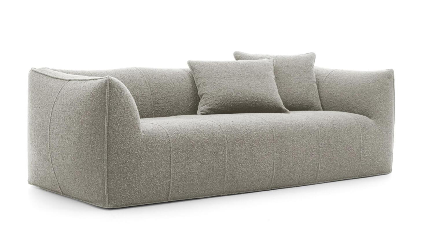 B&B Italia - Sofa Le Bambole Granbambola Stoff Bouclè Sila Taubengrau Gestell Polyethylen Inklusive Rückenkissen - 6
