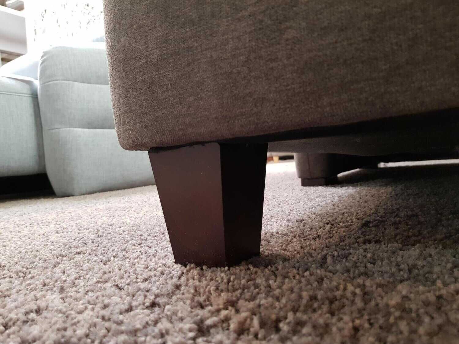 Zehdenick - Ecksofa Dabo-S Stoff Miro Slate Grau Füße Antik Braun mit Kopfstützen und Relaxfunktion - 4