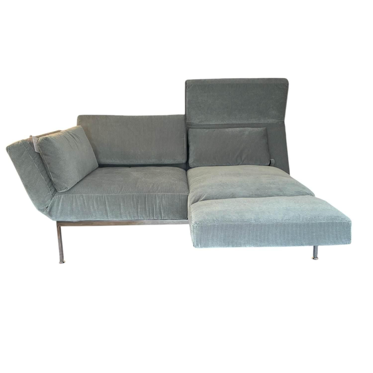 Brühl - Sofa Roro Soft Stoff 5290 0093 Grau Blau Gestell Metall Verchromt - 1