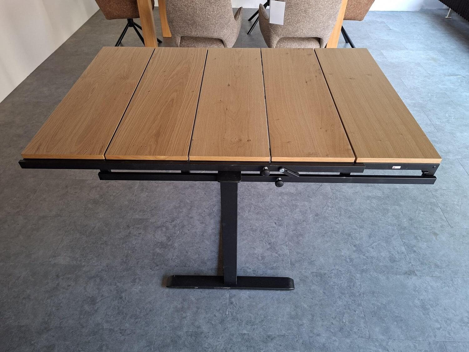Eve Collection - Regalklappentisch 1400 Platte Wildeiche Furniert Gestell Schwarz Rollbar - 2