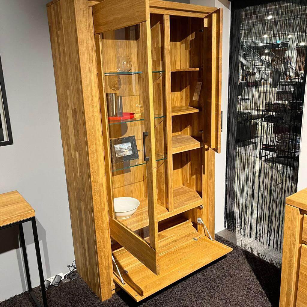 Natura - Vitrine Farmingdale Oberfläche Natur Eiche Geölt GriffeMetall Schwarz - 4