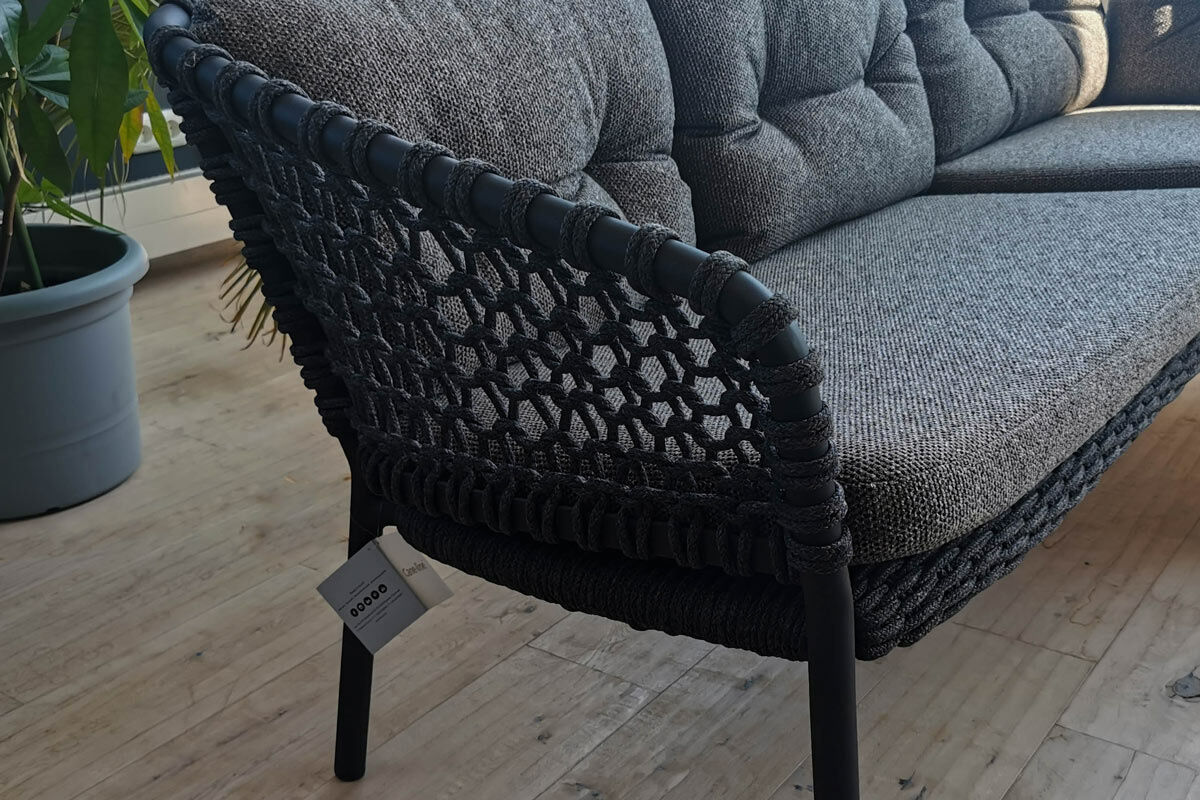 Cane Line - Outdoor Loungegruppe Ocean Cane Line Soft Rope Dark Grey Dunkelgrau Inklusive Kissensatz - 3