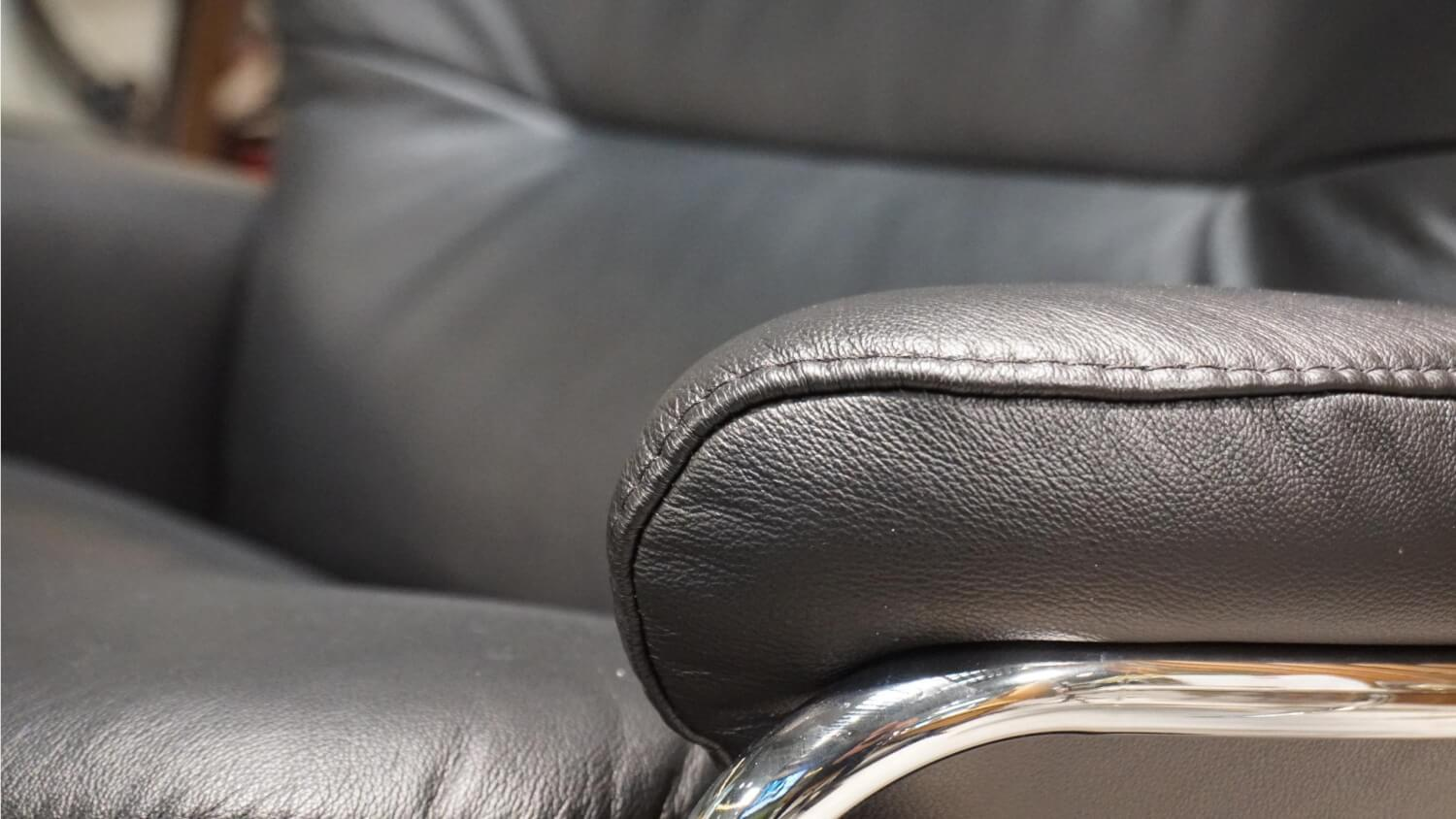 Stressless - Sessel Rome M Black Leder Gestell Star Alumunium Inklusive Hocker - 6