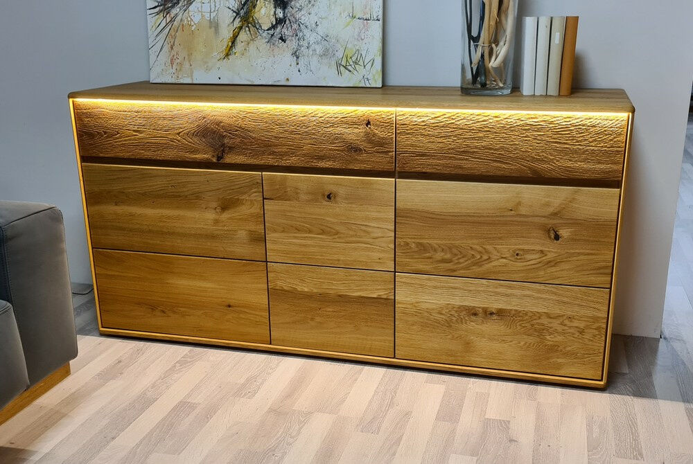 Natura - Sideboard Hillsboro Massiv Natur Geölt ES09 Wildeiche Geschroppt - 3