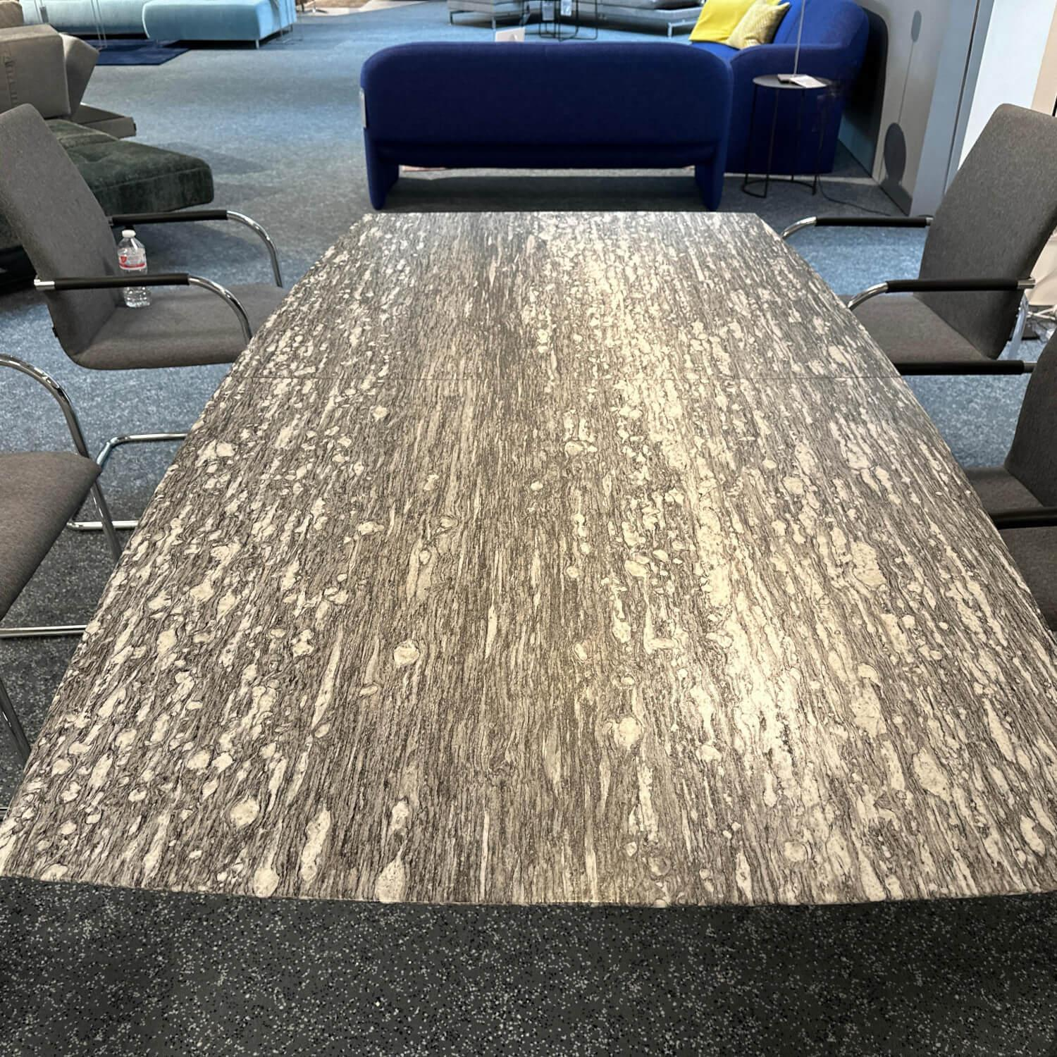 Draenert - Esstisch Adler 1224 Platte Gneis Grigio Beola Grau Geledert Sockel 2 Oval Edelstahl Matt Geschliffen Ohne Rollen - 4