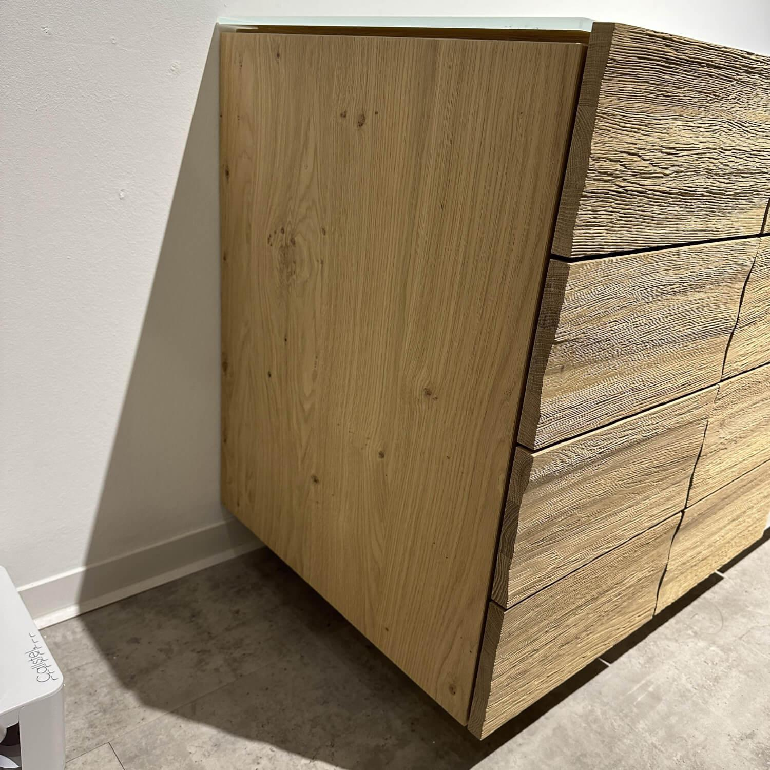 Voglauer - Sideboard Veron In Wildeiche Geölt Front In 2305 Glas Optiwhite - 2