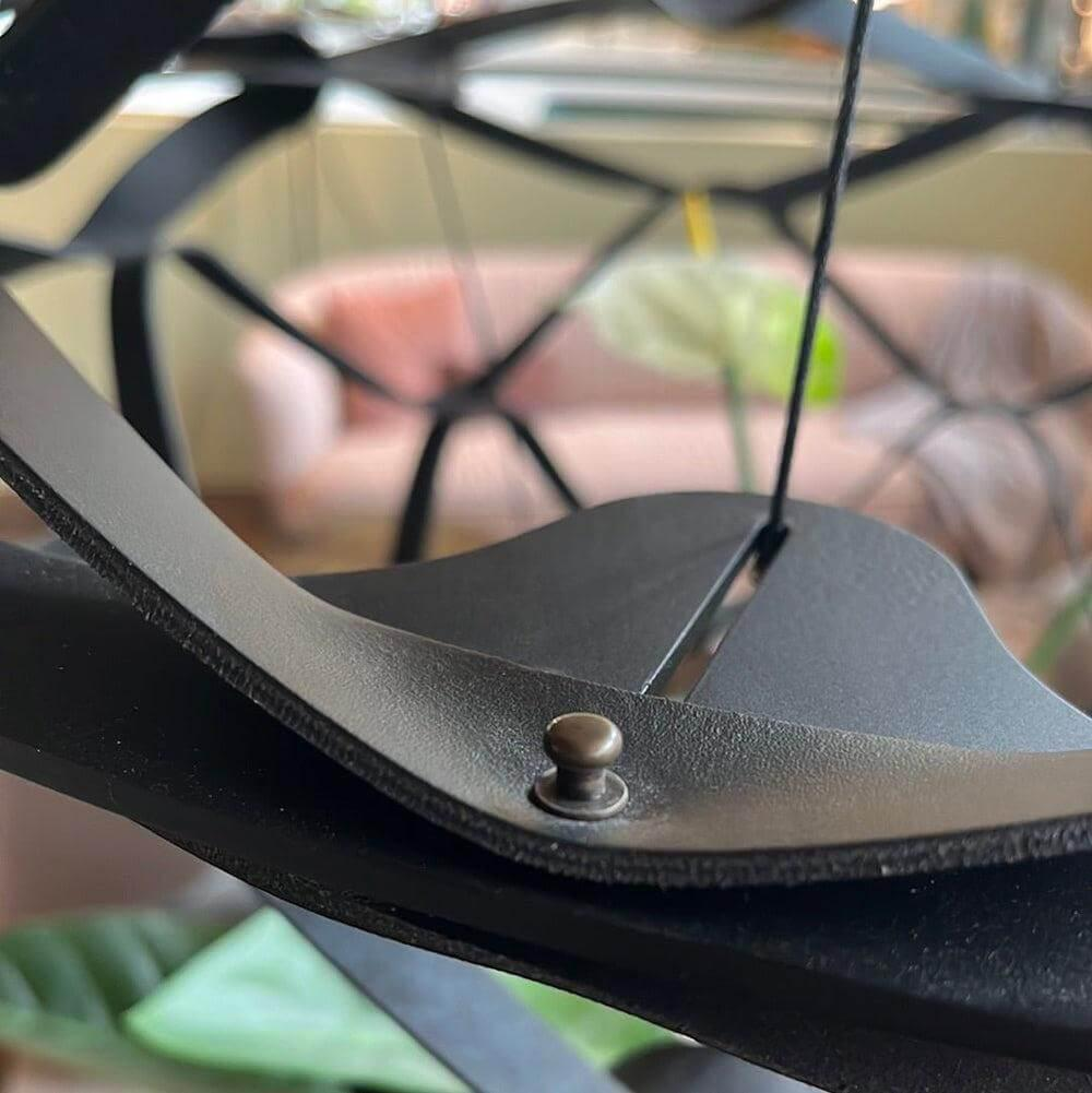 Walter Knoll - Pflanzenkübel Hanging Eden Lederstruktur Ringspaltleder Schwarz Mit Metallbefestigung - 5