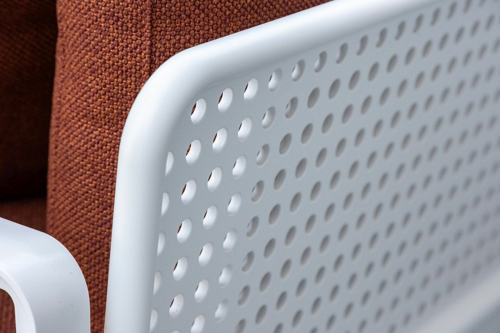 Knoll International - Sofa Lissoni Outdoor Stoff Oasys Rust Orang Rot Gestell Aluminium Epoxid Pulverbeschichtet Weiss - 5