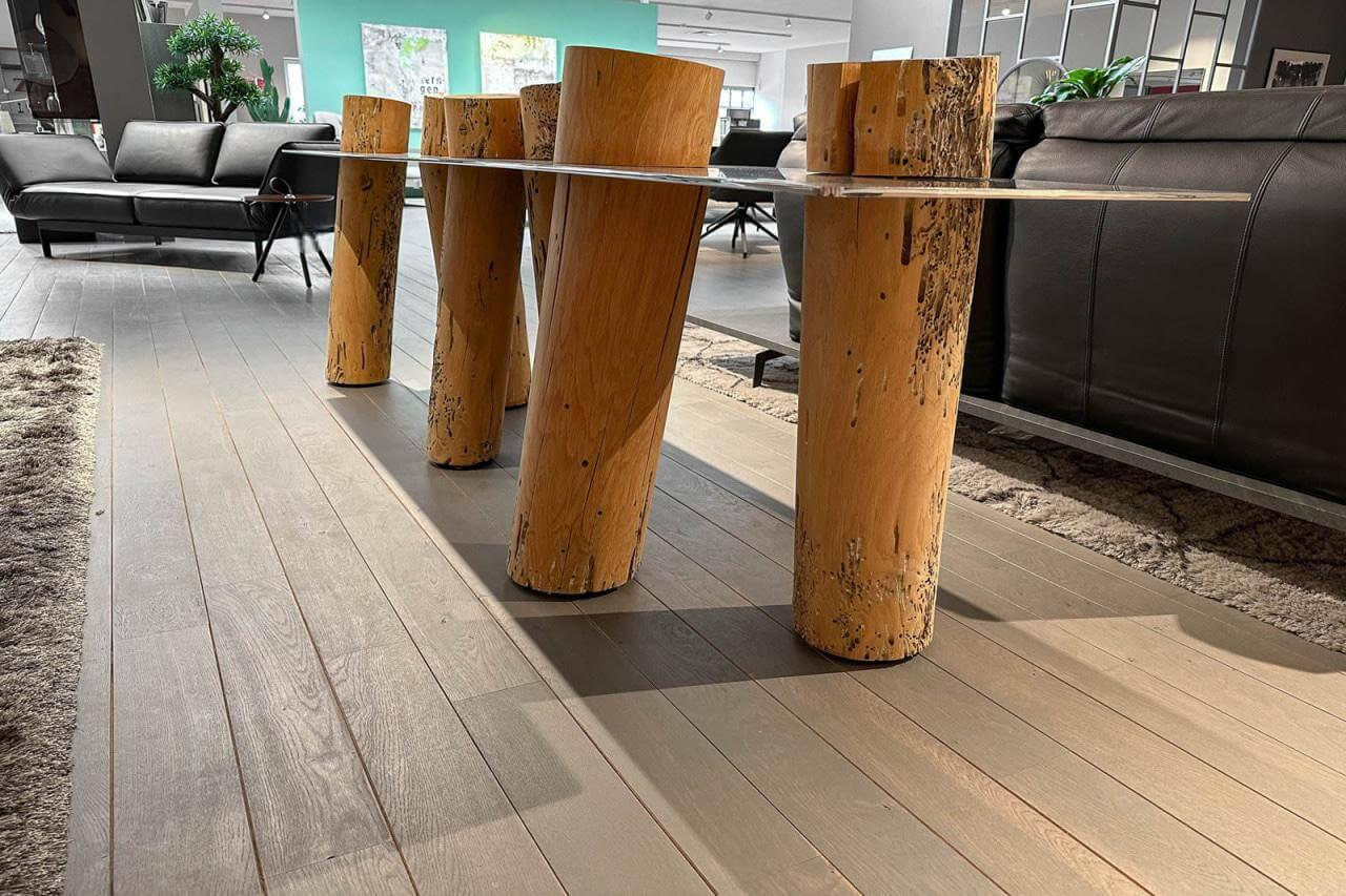 Riva1920 - Konsole Venice Platte Edelstahl Gestell Holz Briccole - 2