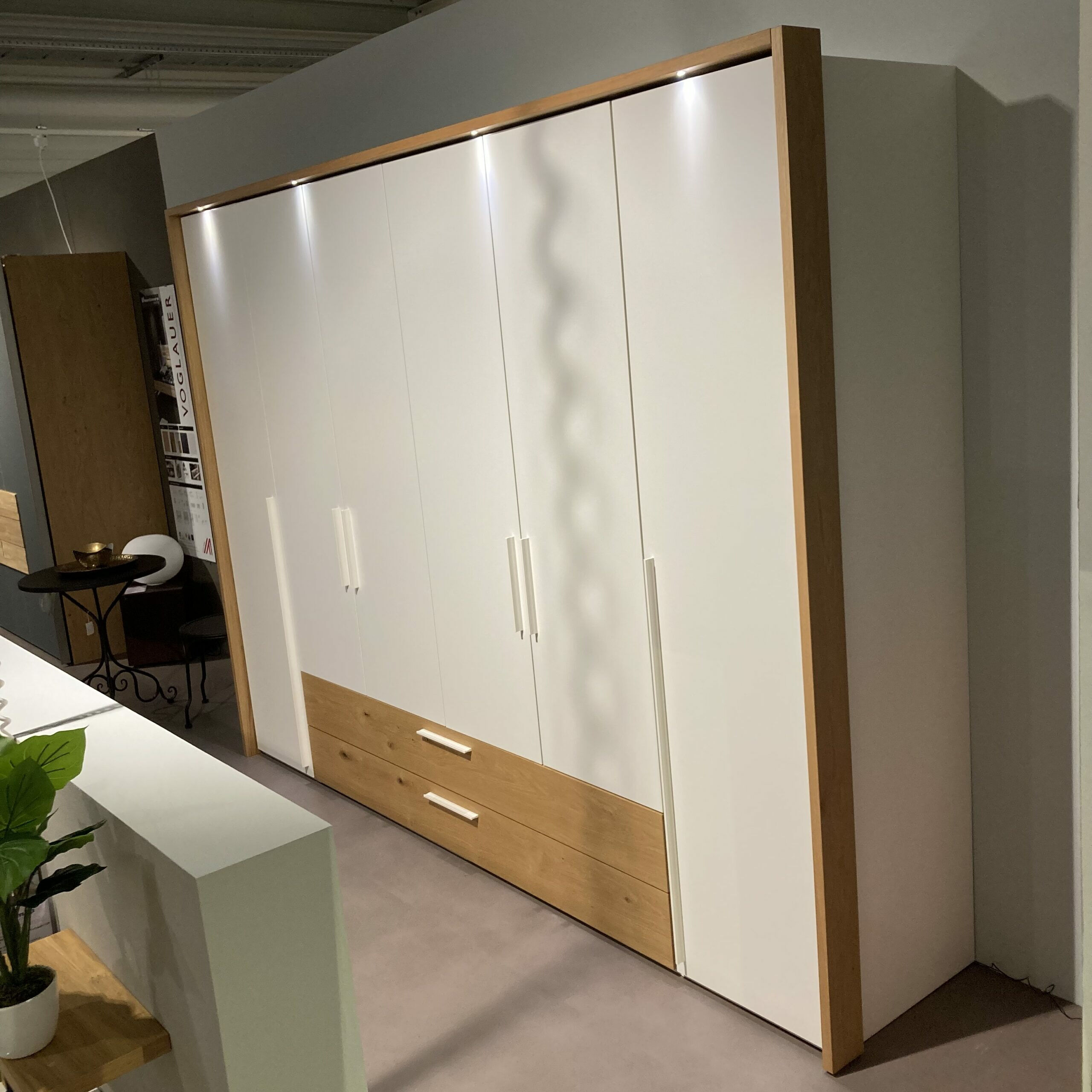 Musterring - Kleiderschrank Aliga Weiß Matt Bianco Lackiert mit LED-Passepartoutbeleuchtungen - 2