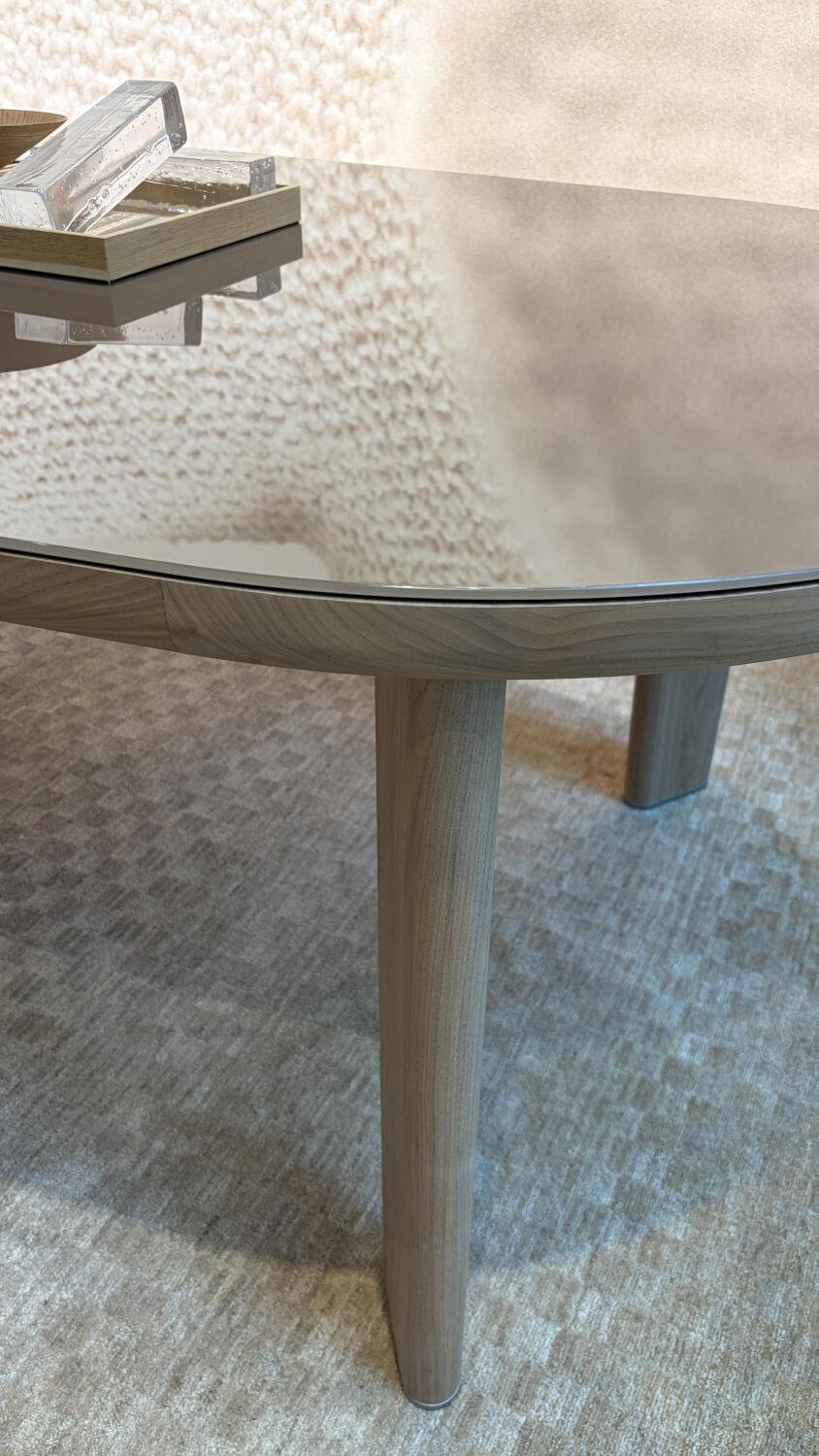 Flexform - Esstisch Arnold Oval In Kakao Poliert Mit Glasplatte Und Nussbaum Tischbeine - 5