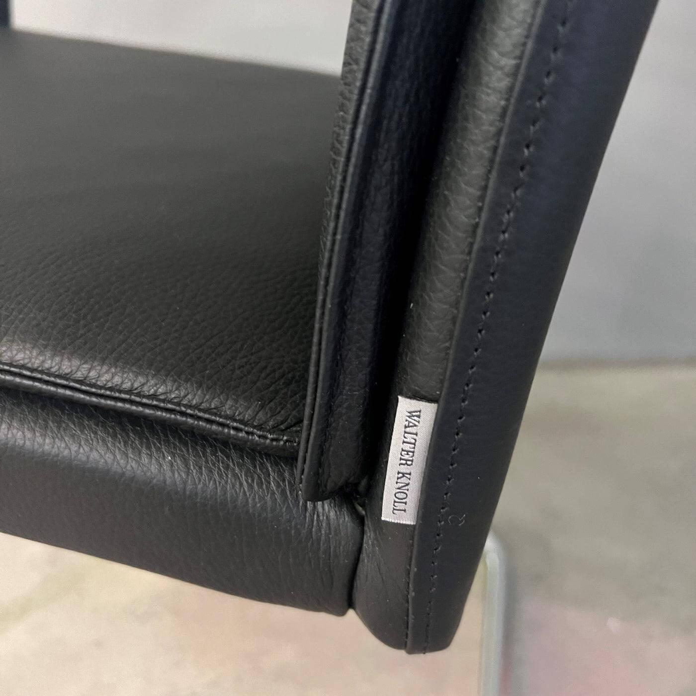 Walter Knoll - Stuhl George 1567 Leder Select 40 Schwarz Gestell Rundrohrstahl Hochglanz Verchromt - 7