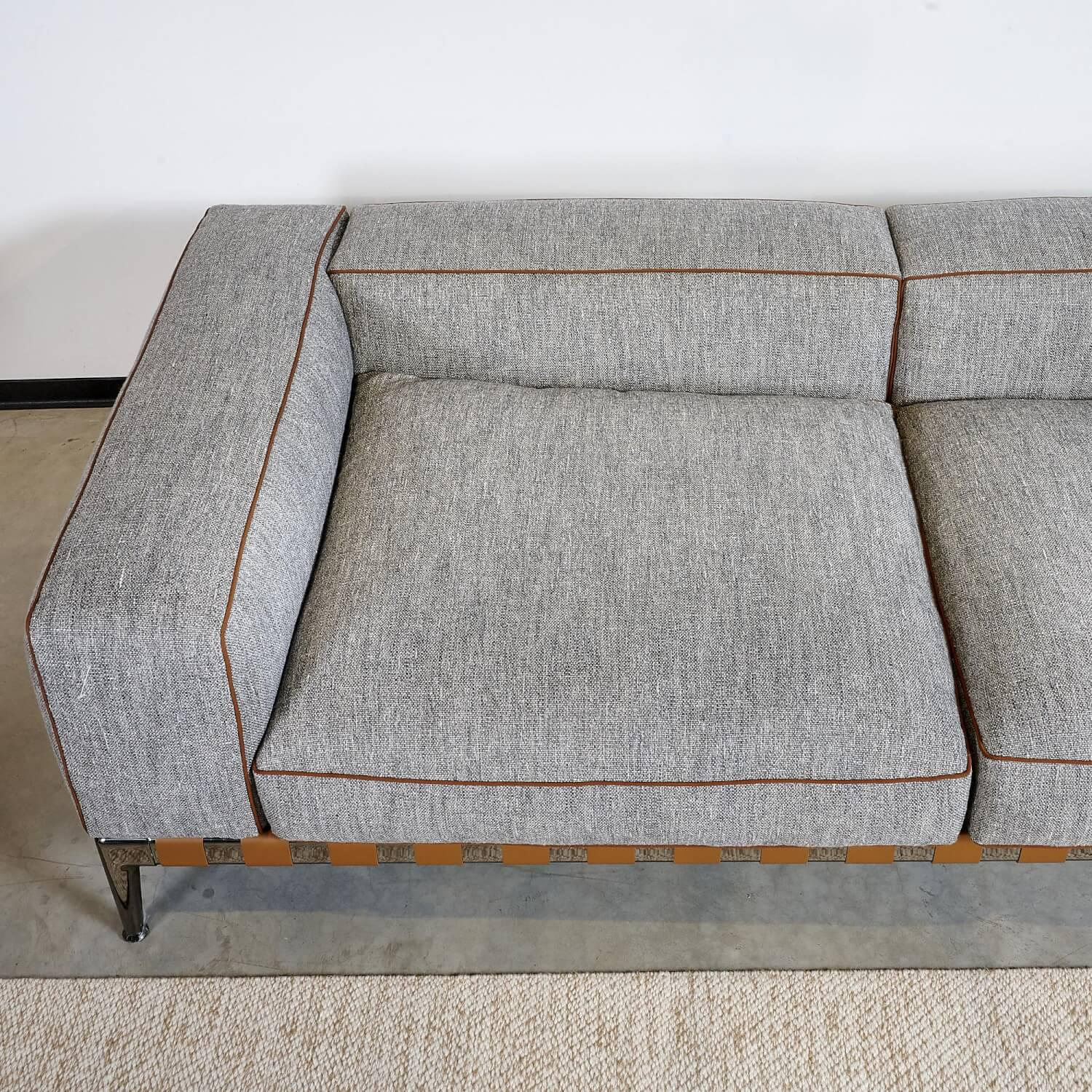 Sofa 2-Sitzer Gregory Stoff Farbe Eleo Gestell Metall Schwarz Chrom