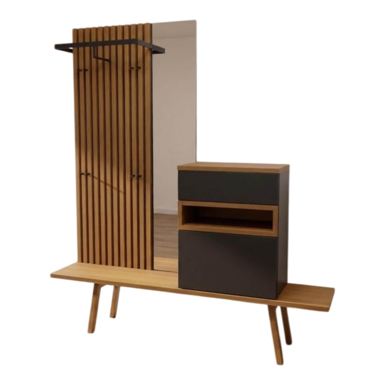 Sudbrock - Garderobe Fox Cosmos Schwarz Melamin Eiche Canyon - 1