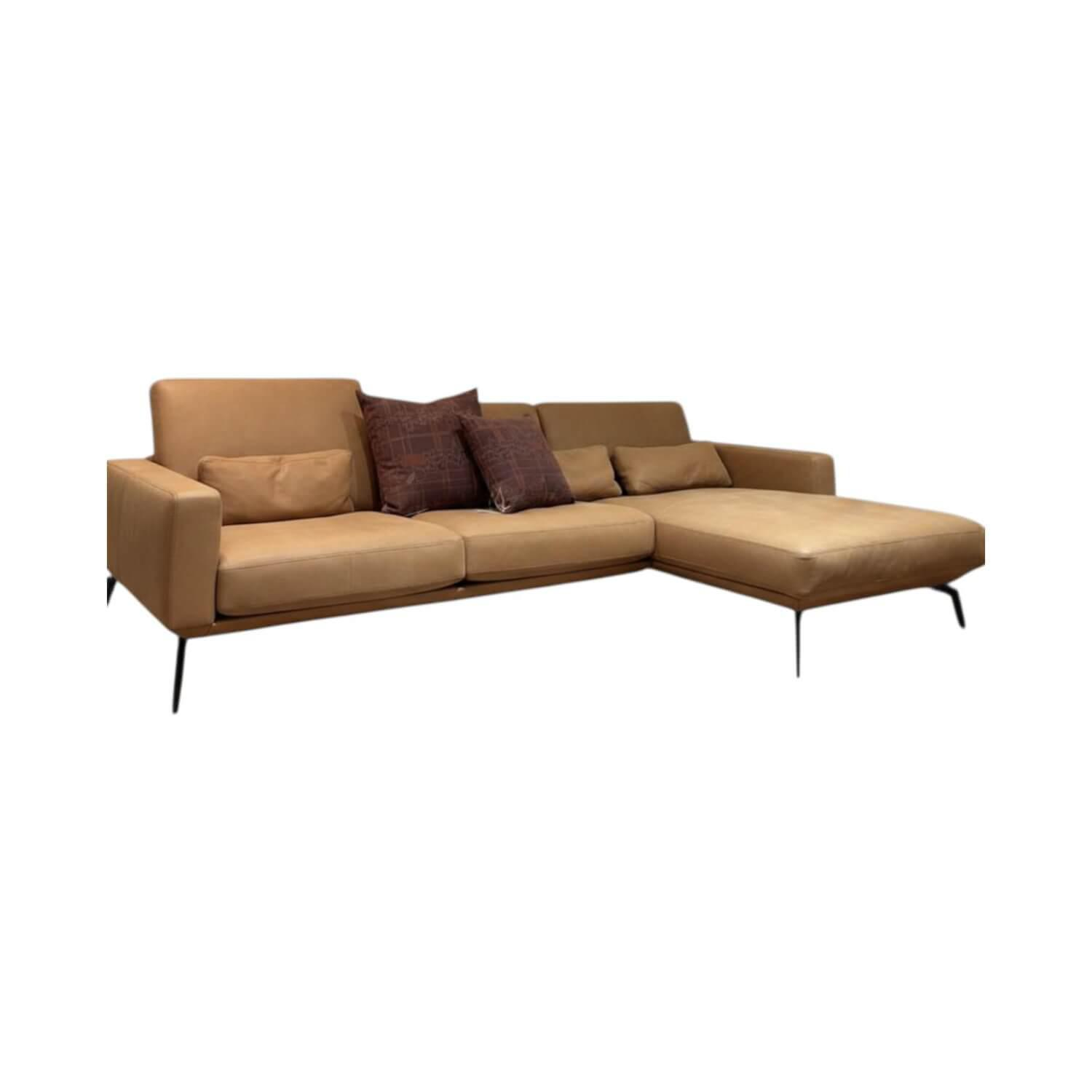 De Sede - Sofa DS 87 Leder 45 Naturale Cuoio Braun Füße Schwarz Beschichtet - 1