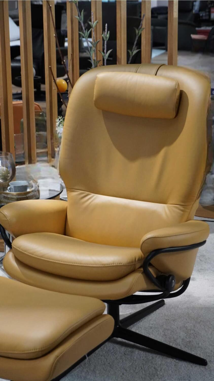 Stressless - Sessel Rome M Leder Honey Gestell Cross Schwarz Inklusive Hocker - 9