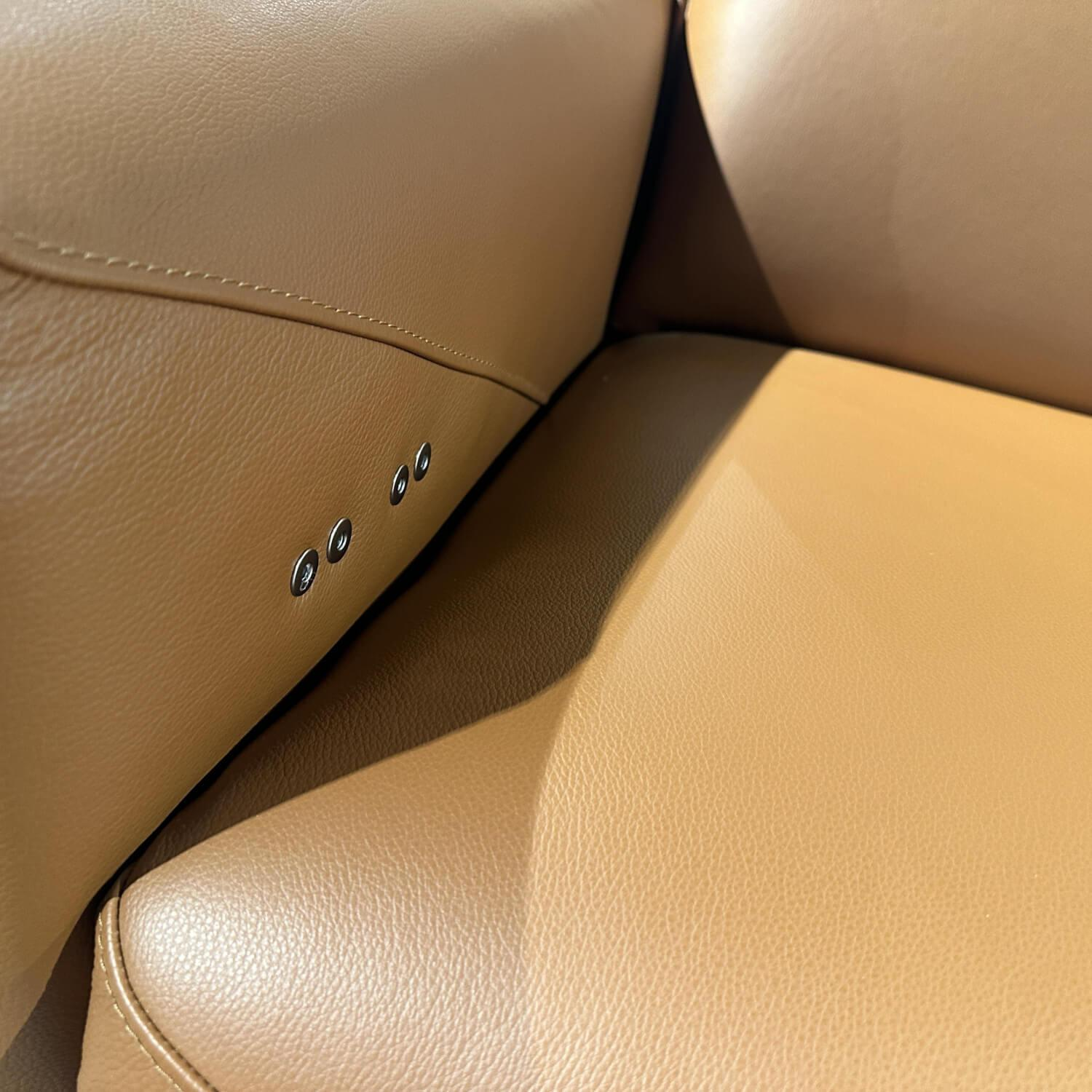 Mondo - Ecksofa Ensemble Sallin Leder Montana Cognac Braun Füße Schwarz - 8