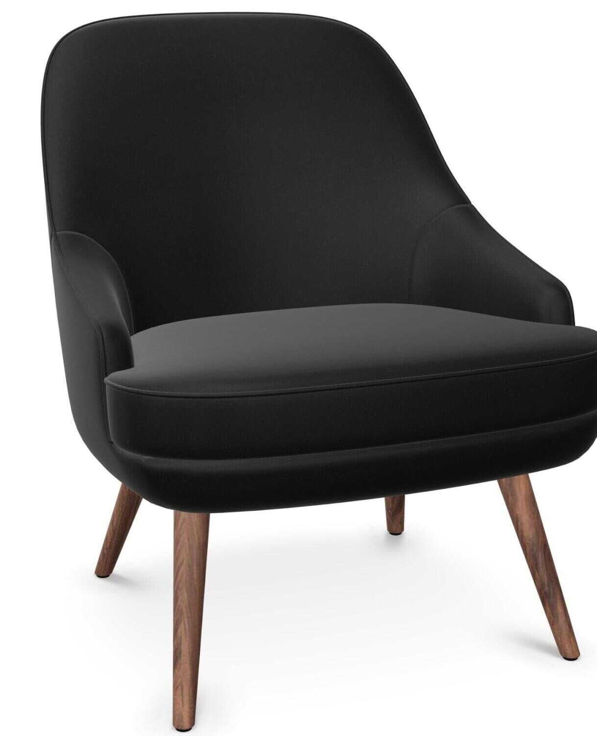 Walter Knoll - Sessel 375 Stoff Stoff Harald Schwarz Füße Massivholz Nussbaum Geölt - 1