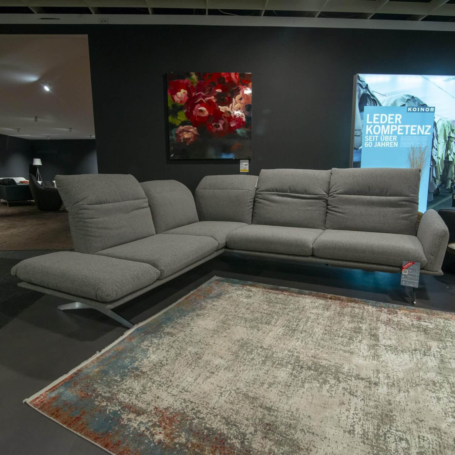 Koinor - Ecksofa Calmo Stoff 13 Educa 93 Sitz Polyschaum M-Kufe Nickel Satiniert - 2