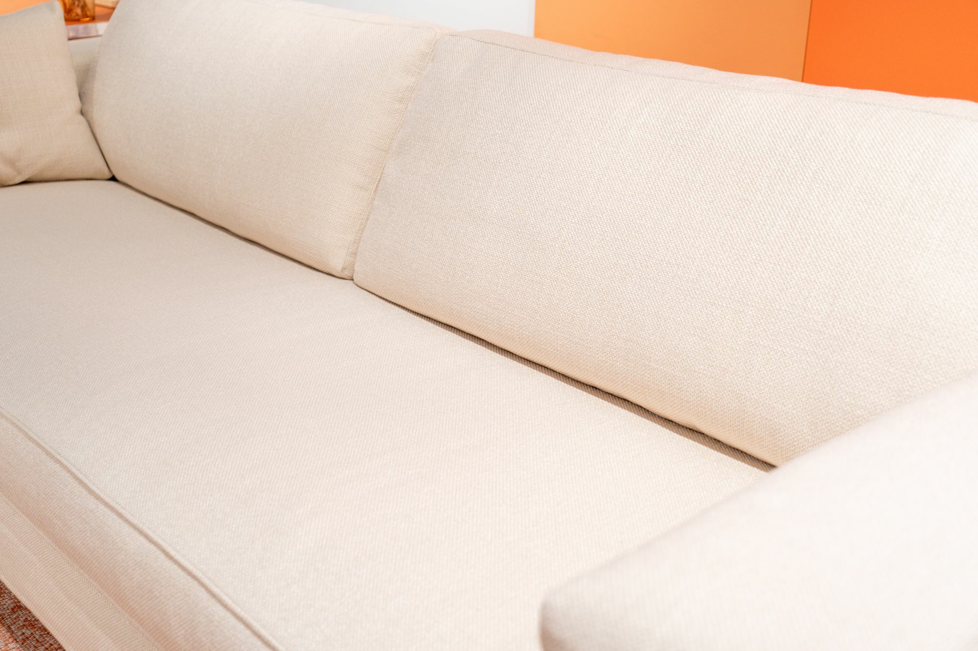 Frigerio - Sofa Davis Stoff Stoff Gavia 900 Weiß Beige Gestell Metall Brüniert - 5