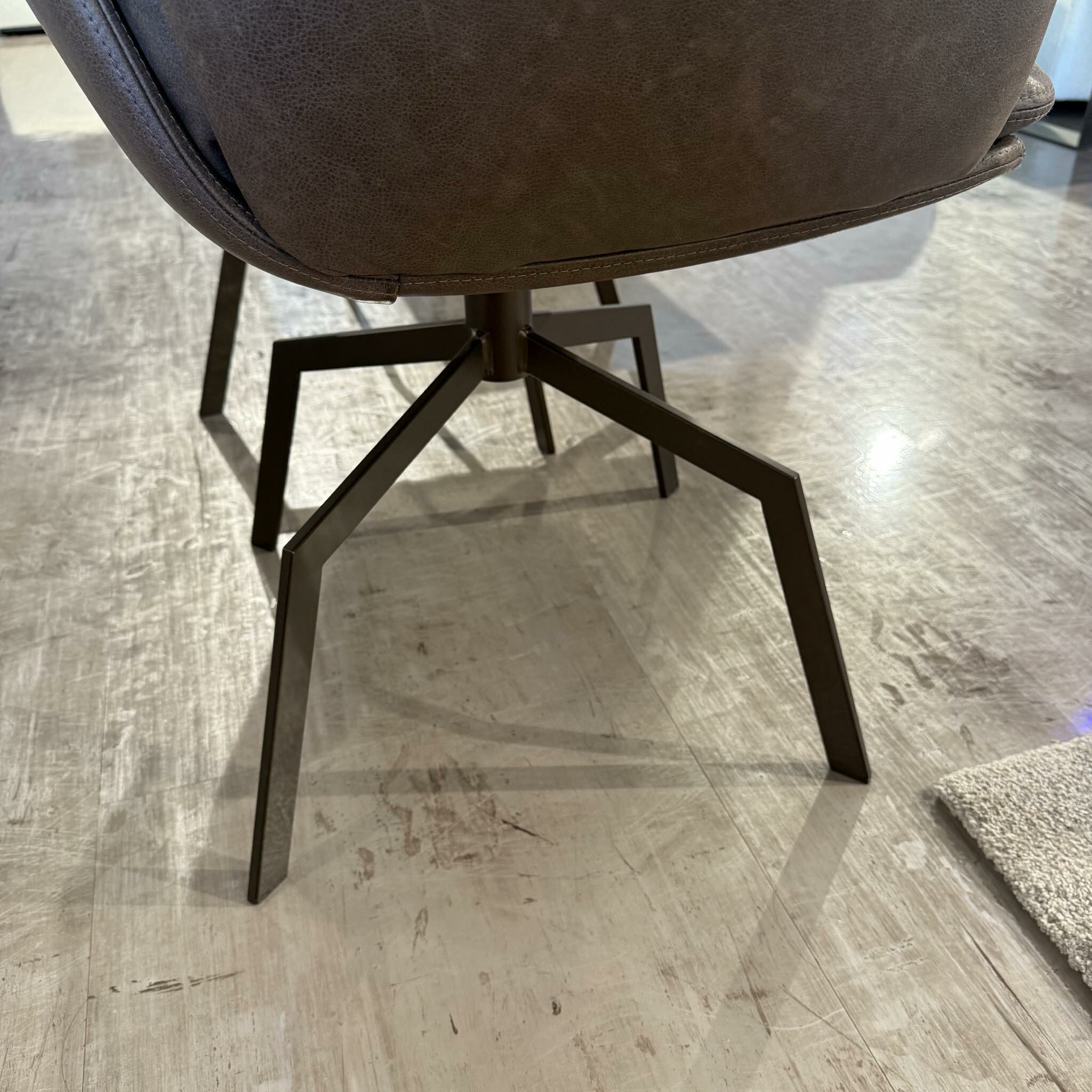KFF - 6er-Set Stuhl Arva Leder Rawhide Braun Gestell Metall Makadamia Braun - 3