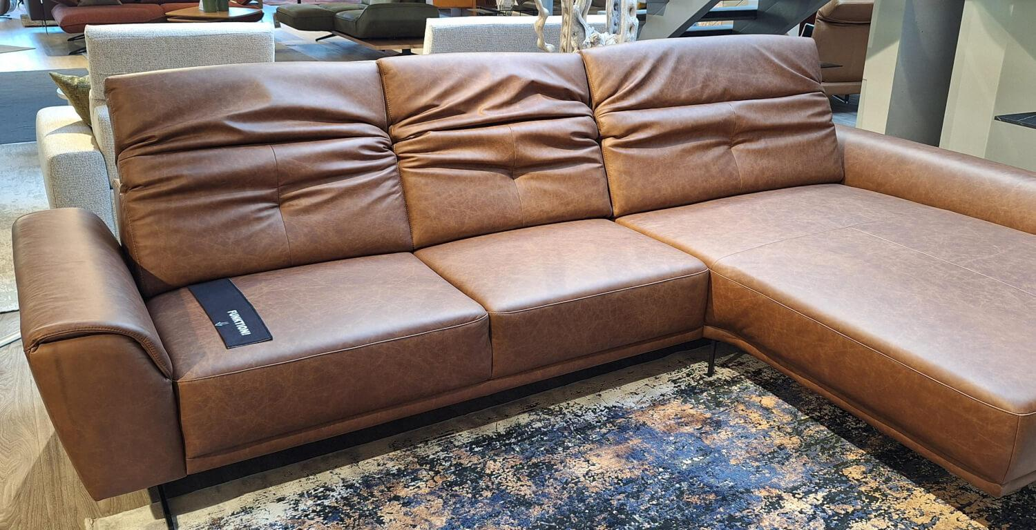 Candy - Ecksofa Santo Leder Vincenza Braun ohne Dekokissen - 10