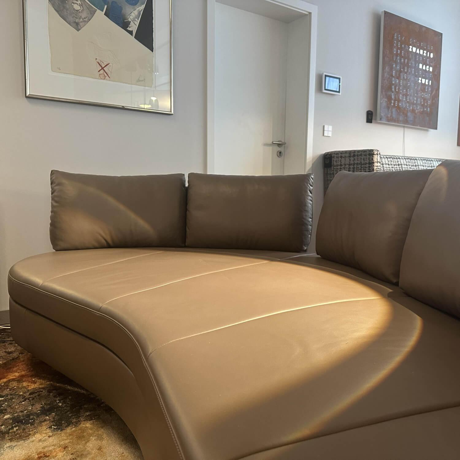 De Sede - Sofa DS 167 129 Leder Touch Taupe Grau Füße Edelstahl Inklusive Kissen - 2