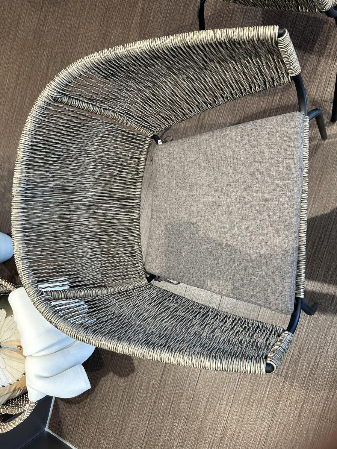 Lambert - 2-er Set Outdoor Stuhl Delphi Stoff Wicker-Kordel Natur Melange Stahlrohr Pulverbeschichtet - 3