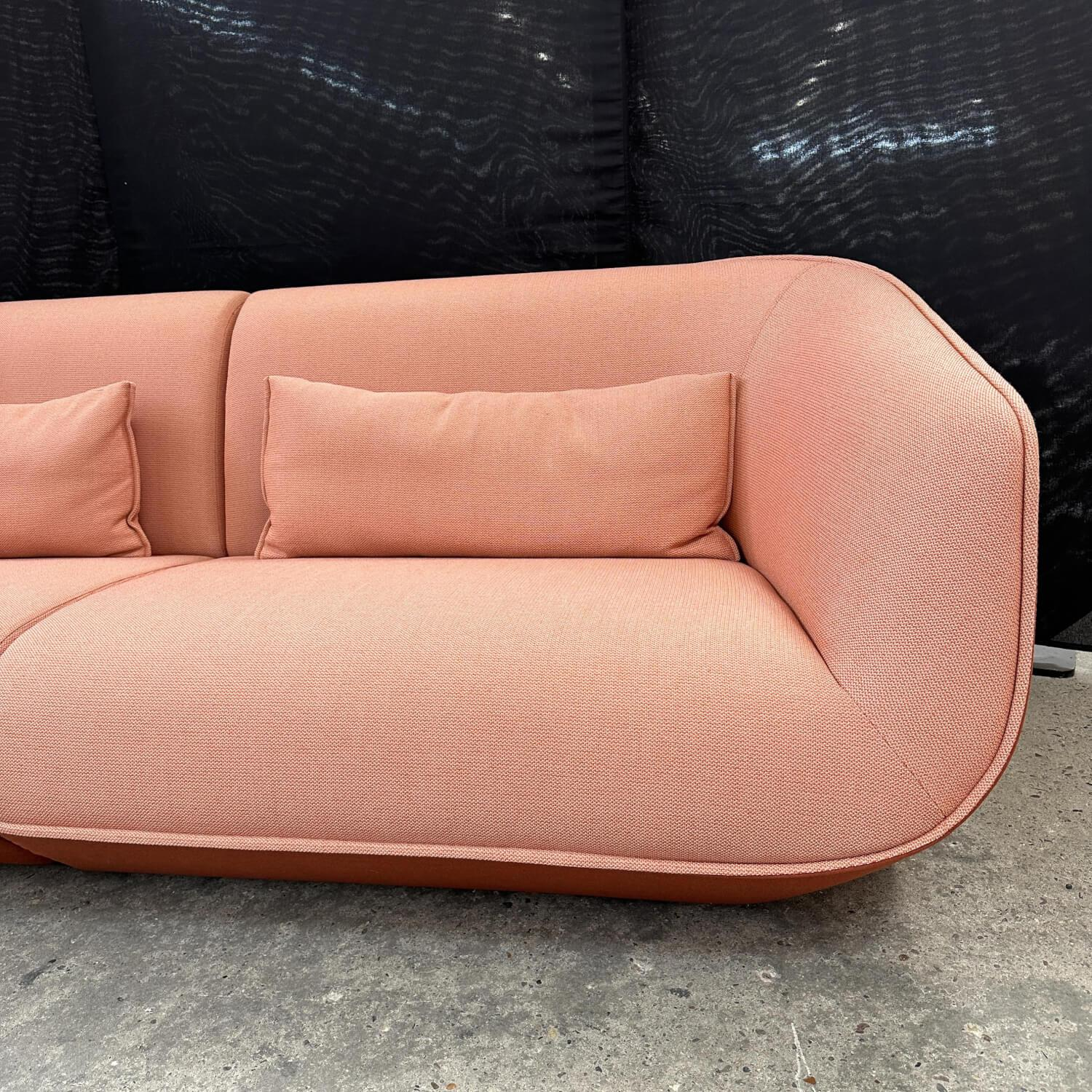 COR - Sofa Nook 36311 Außen Stoff 7203 Terrakotta Braun Rot Innen Stoff 10071 Grapefruit Rosa Rot  Mit 2 Lendenkissen 3690 - 9