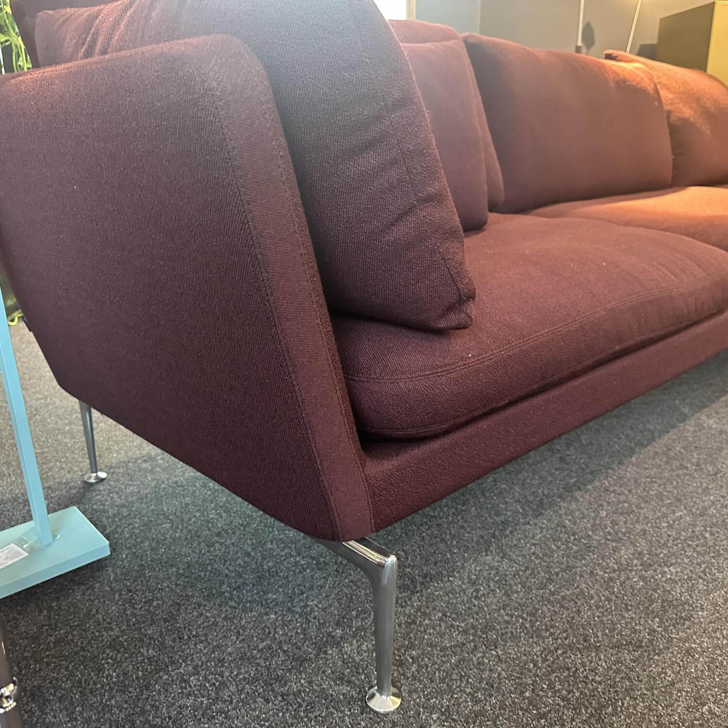 Vitra - Ecksofa Suita Stoff Kvadrat Vidar 0693 Rot Gestell Aluminium Poliert Inklusive Kissen - 2
