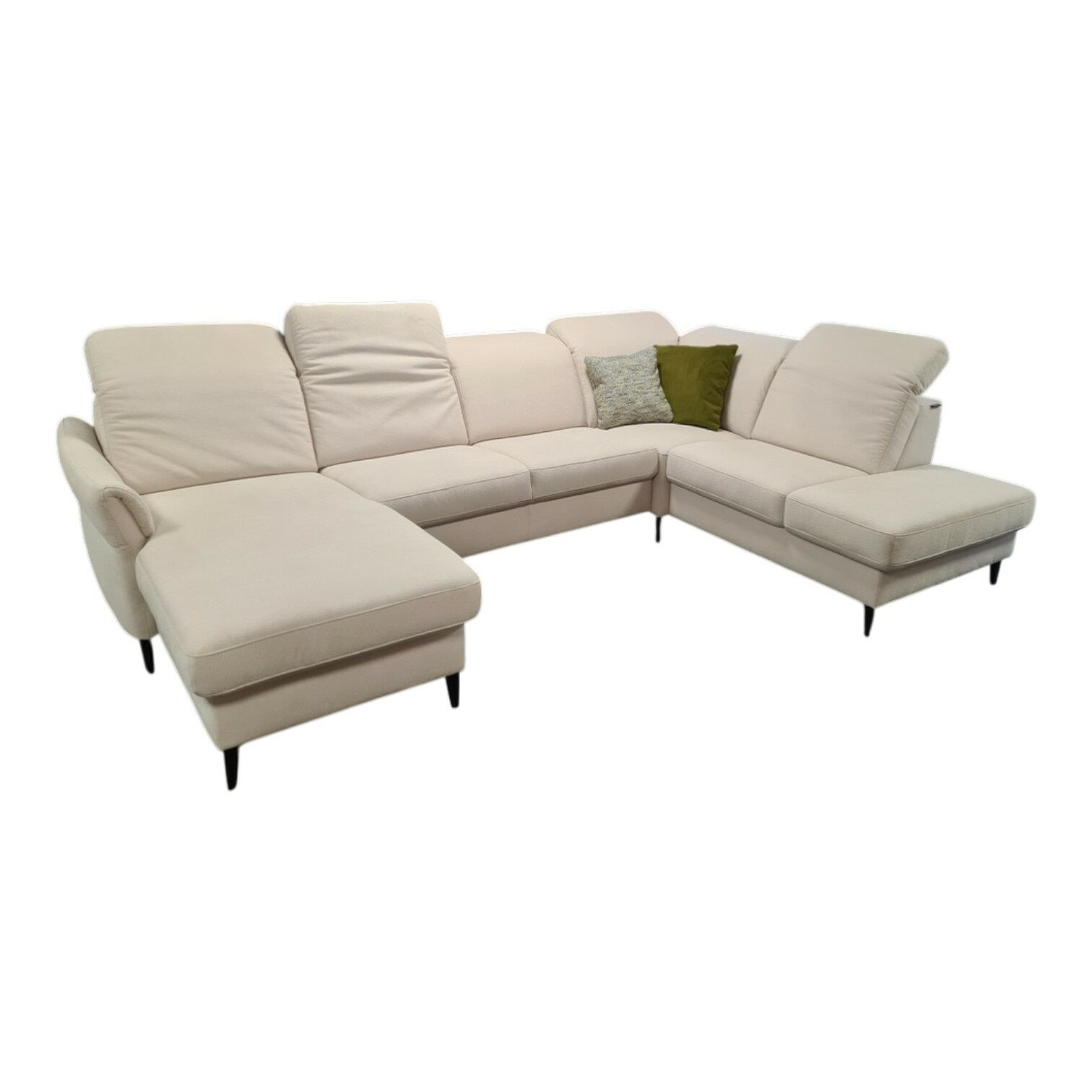 Zehdenick - Ecksofa LS24 Flavia Stoff Belle Natur Alufuß Schwarz - 1