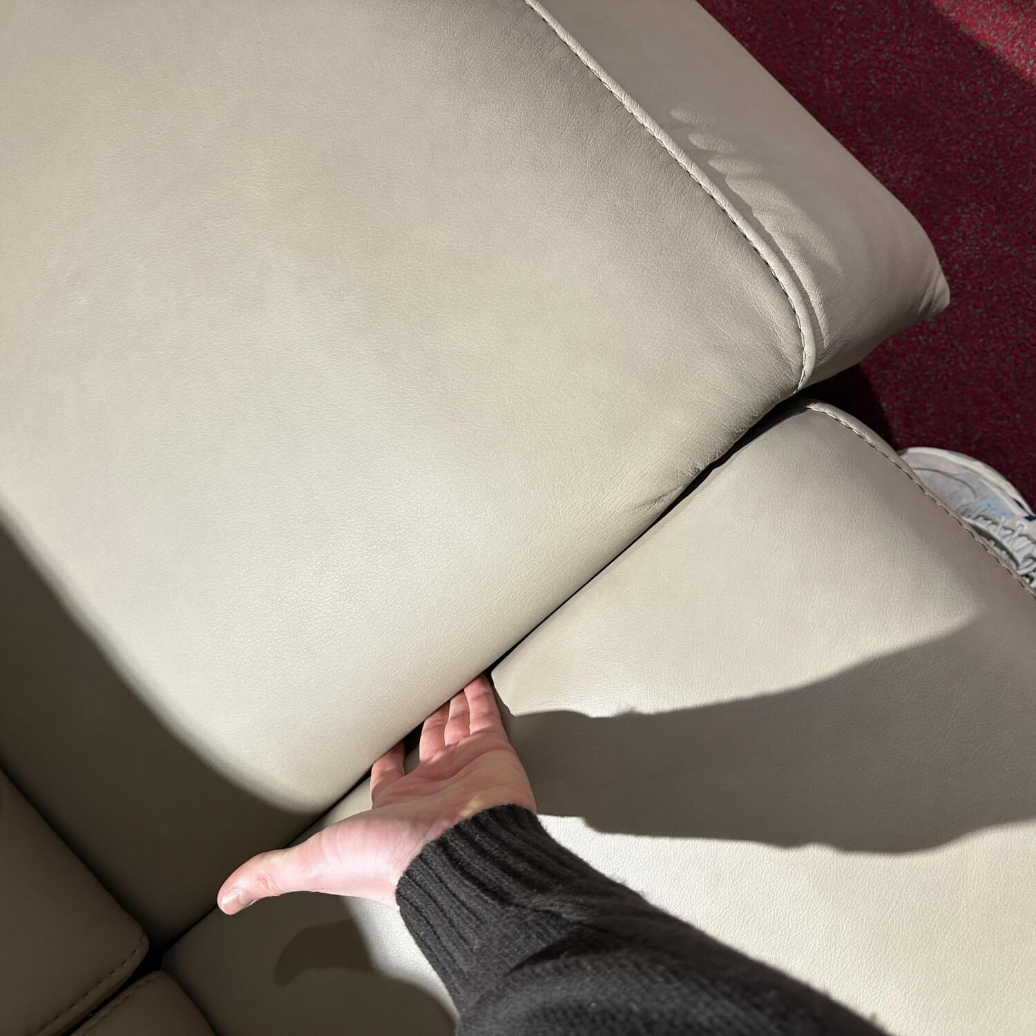 Musterring - Ecksofa MR 280 Leder Cloudy 60 Desert Beige Metallfuß Schwarz Mit Kopfpolsterverstellung - 10