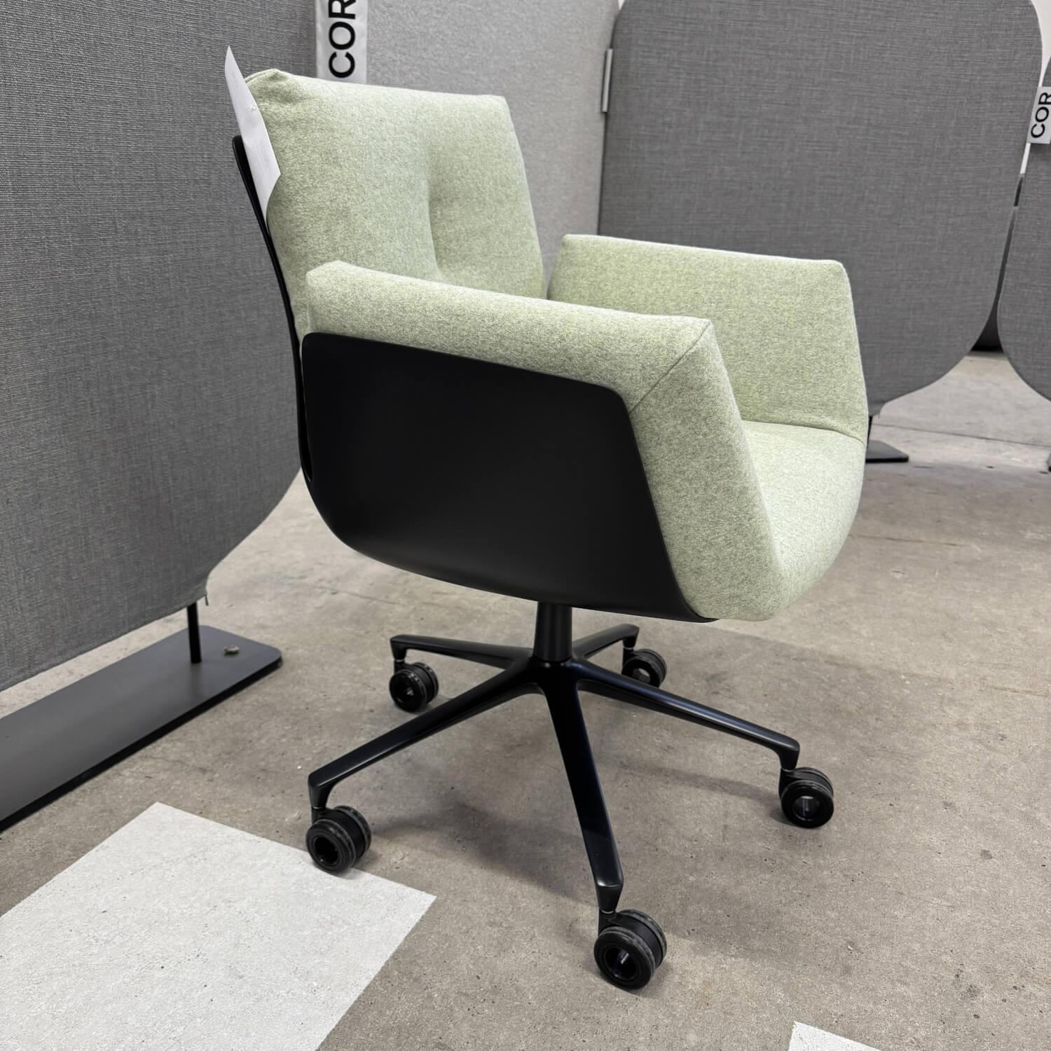 COR - Stuhl Alvo 825 Stoff Divina MD 913 Hellgrün 110 Schale Kunststoff Schwarz Gestell Schwarz Pulverbeschichtet Mit Rollen - 7