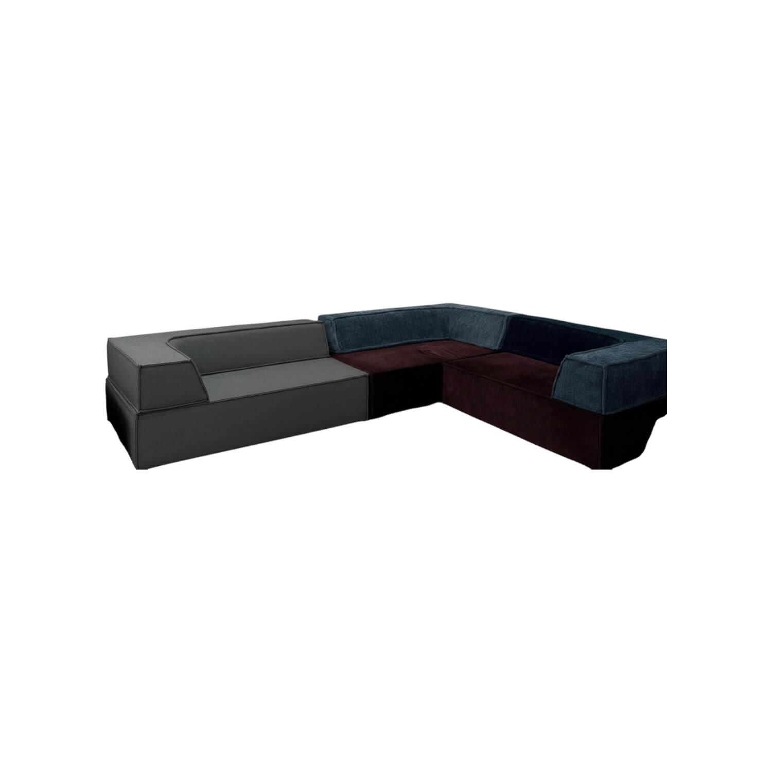 COR - Ecksofa Trio Stoff 9043 Petrol Blau 9074 Merlot Rot 9578 Grau Und 9044 Gletscherblau - 1